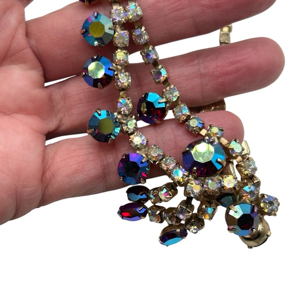 Sparkling Vintage Red AB Rhinestone Fringe Adjustable Necklace - Picture 4 of 5